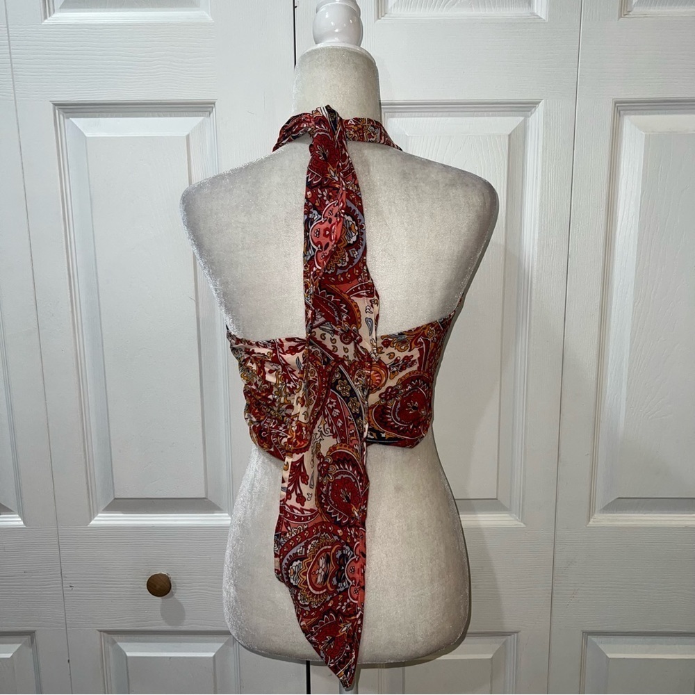 2/$25 Shein Floral Print Wrap Backless Top - Picture 4 of 4